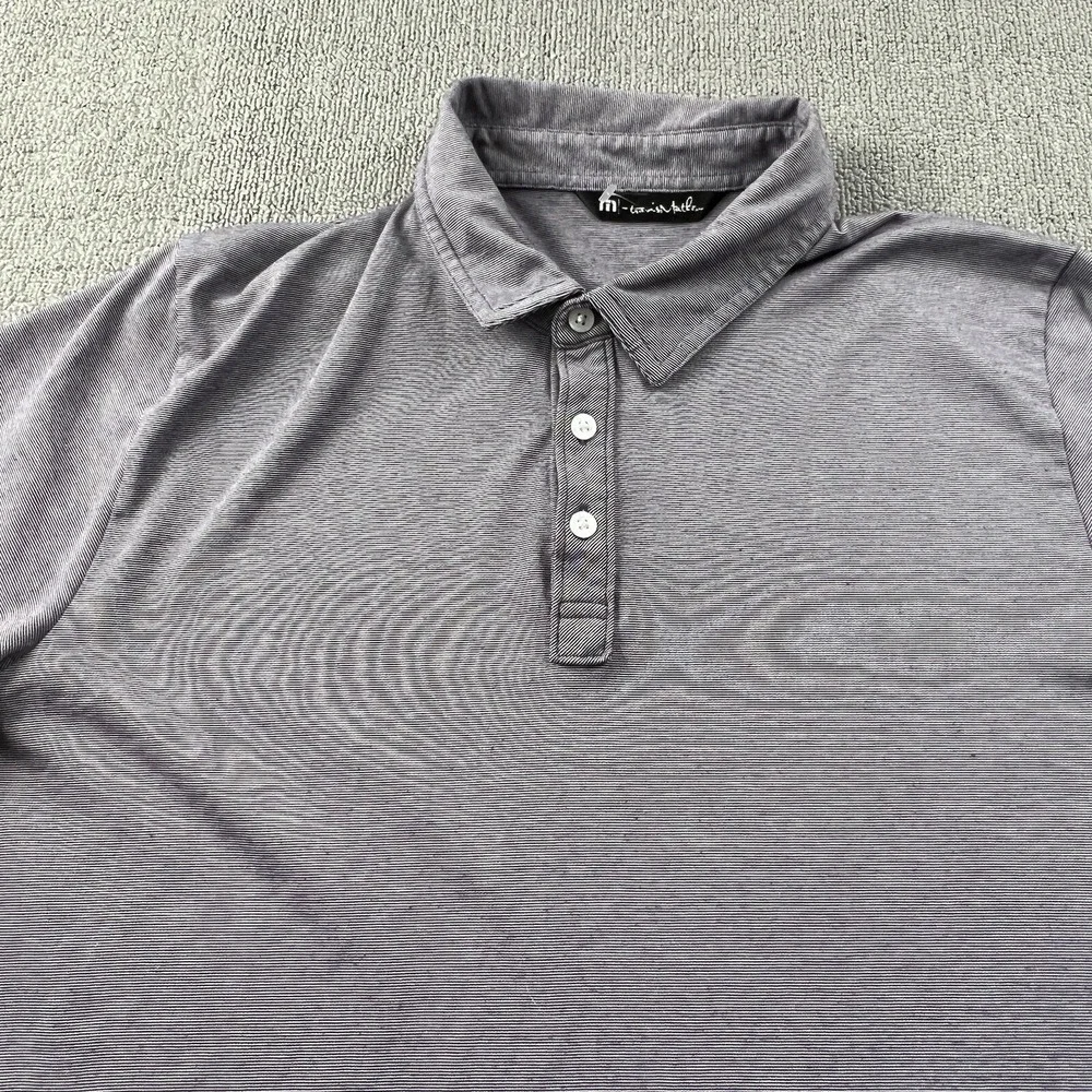 Travis Mathew Polo Shirt Adult Extra Large Striped Short Sleeve Golf Casual Men